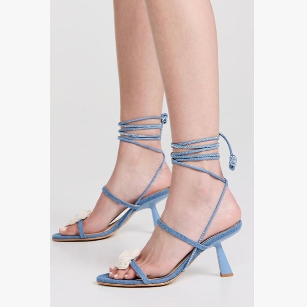 ALOHAS Kendra Bloom Denim Sandals (Size: 6) NWOT - Picture 2 of 4